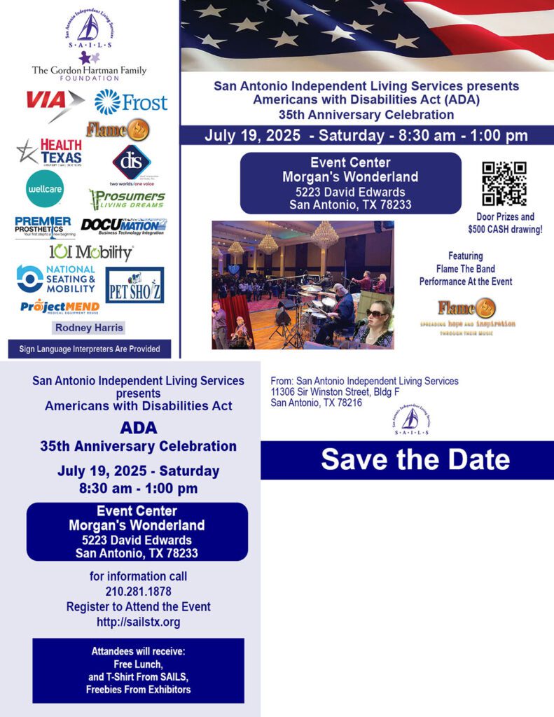Flyer for the ADA 35th Anniversary Celebration event. All details included in the flyer are provided above.